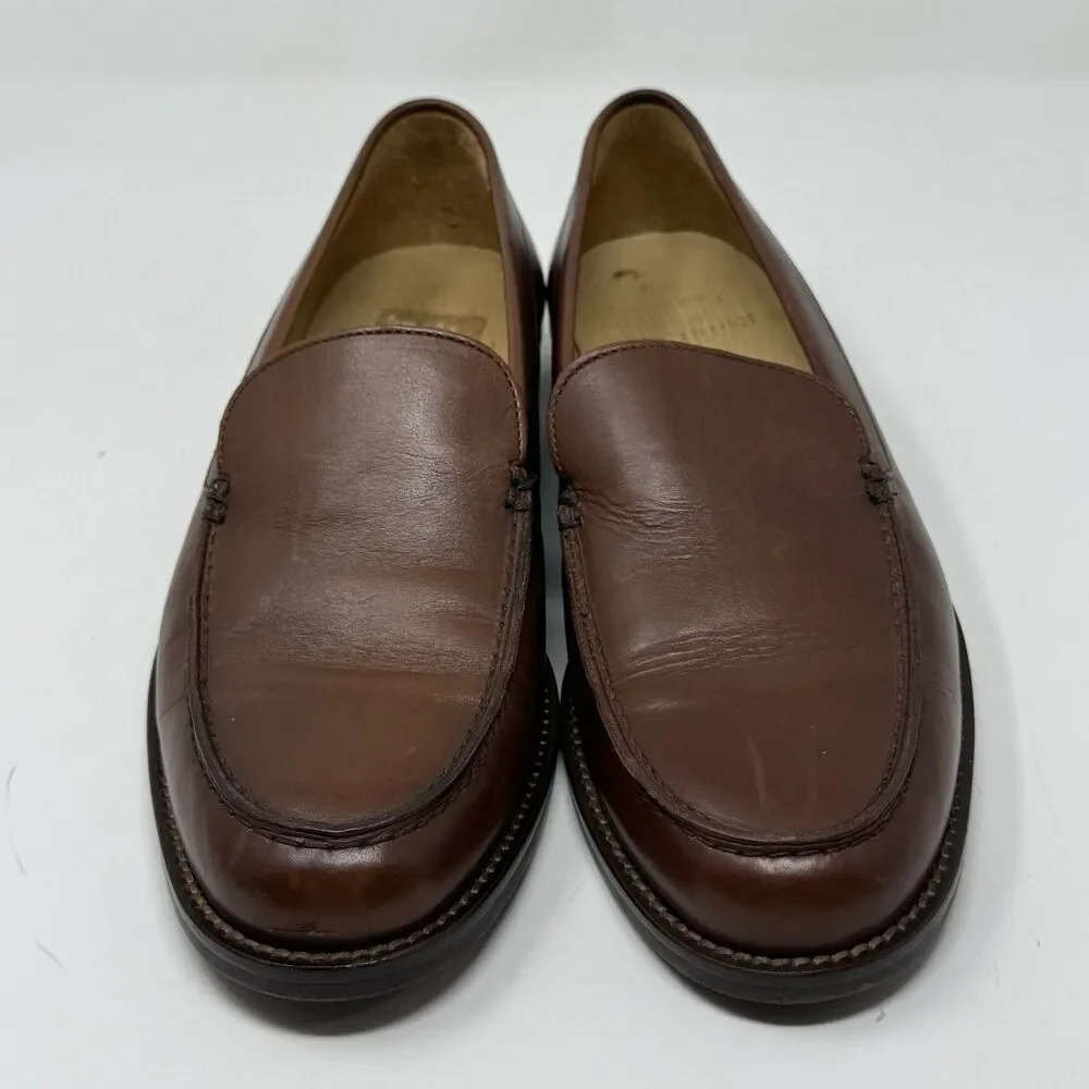 Polo Ralph Lauren Loafers Dress Shoes Mens 9 D Brown Leather Vintage Italy